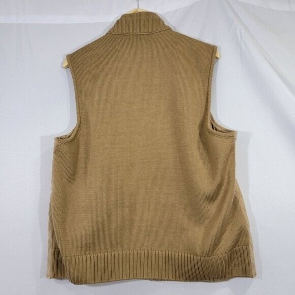 NWT Coldwater Creek Vest Size 1X Women's Leather and Knit Tan NEW - Picture 6 of 9